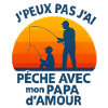 Father and son fishing at sunset