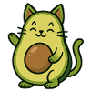 Avocado Cat Sti Funny Funny
