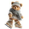 SchlittschuhlaufenderWinterbär Eiszauber mit Schal