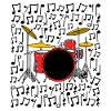Drumset Musiknoten Schlagzeuger Musiklehrer
