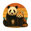Panda Roter Panda Retro Tierfreunde