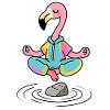 Flamingo Zen in meditation position