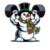 Strong Snowman Weightlifting Fitness Winter