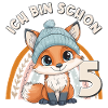 5th Birthday Fox Rainbow Cute Cute