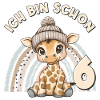 6e anniversaire Girafe arc-en-ciel mignonne