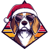 Dog in Santa Style Cool