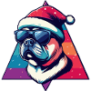 Bulldog Neon Santa Style