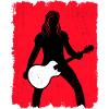 Guitarist Silhouette Graffiti Poster