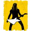 Guitar Player Silhouette Graffiti Poster
