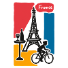 France Graphic: Eiffel Tower and Bicycle