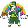 Leprechaun tupft Einhorn-Regenbogen-Glücksdesign
