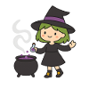 Kawaii Witch with Potion Design