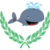 Whale in Laurel Wreath