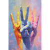 Regenbogen-Peace-Zeichen-Handporträt