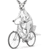 Joey on Bike Kangaroo Illustration