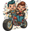 Comic Bike Duo Adventure