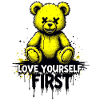 Aime-toi d’abord Teddy Bear Graffiti