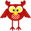 Red owl on long legs