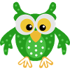 Green Owl with Dots
