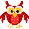 Red Owl with Dots