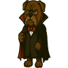 Mascotte Vampire Bouledogue en Cape Sombre