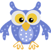 Funny Owl in Blue