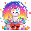 Rainbow Cats Snowglobe