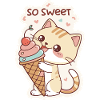Gourmet cat and pastel cone