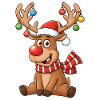 Cute Reindeer Christmas Illustration