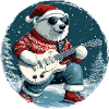 Polar Bear Christmas Guitar Polar Bear