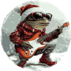 Frog Christmas Guitar