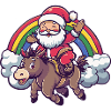 Donkey Santa Claus Christmas