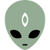 Alien Head Third Eye (three colours)