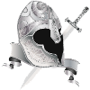 Edler Ritterhelm mit Schwert – Silberornament