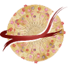 Japanisches Fächer-Mandala mit Pinselstrich