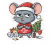 Grim Christmas Mouse with Funny Saying