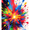 Farbexplosion Druckdesign