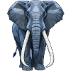 Geometrischer Blauer Elefant