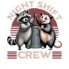 Funny Opossum and Raccoon