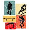 Skateboard Silhouetten Collage