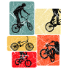 Retro Bicycle Silhouettes Pop Blocks