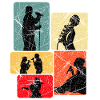 Pop Art Singer Silhouettes