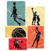 Basketball Silhouette Grid