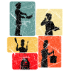 Kitchen Heroes Silhouettes Pattern