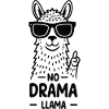 No Drama Llama funny cool alpaca with glasses