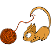 Playful Orange Cat Chasing Yarn