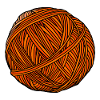 Orange Wollknäuel-Kunst
