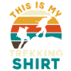 Trekking shirt with sunset silhouettes