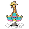Zen giraffe in lotus meditation