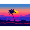 Neon Palm Sunset Gradient